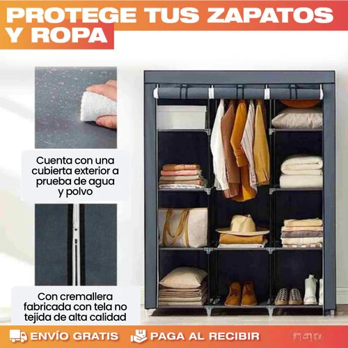 👖🩳👔 Armario Portátil con Cortinas – ¡Organiza tu espacio en minutos!