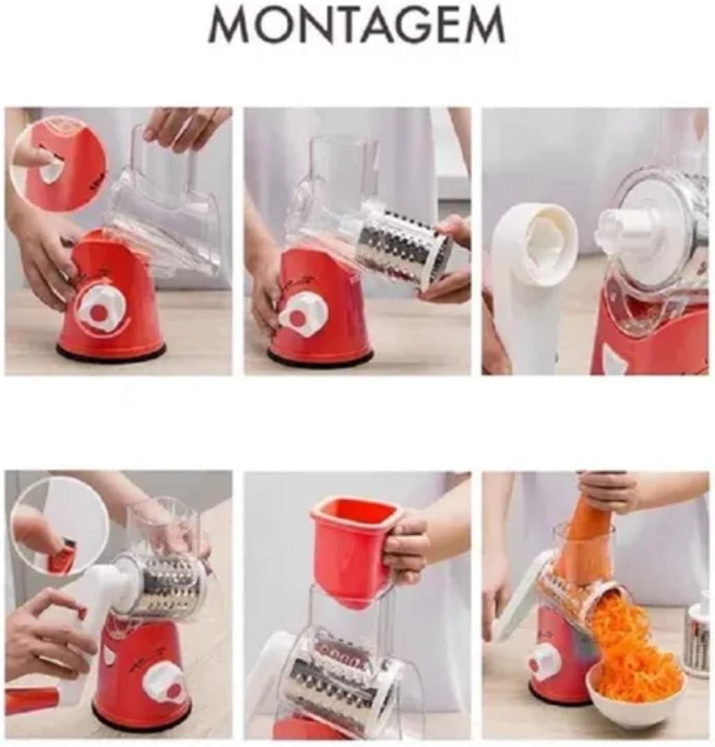 🌀 Rallador 3 en 1 con manivela – Corta, ralla y rebana fácilmente