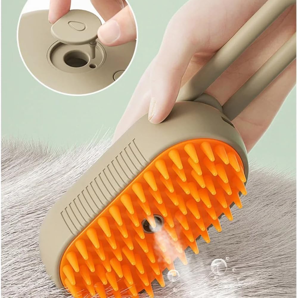 🐾✨ Cepillo Masajeador De Vapor Para Gatos y Perros