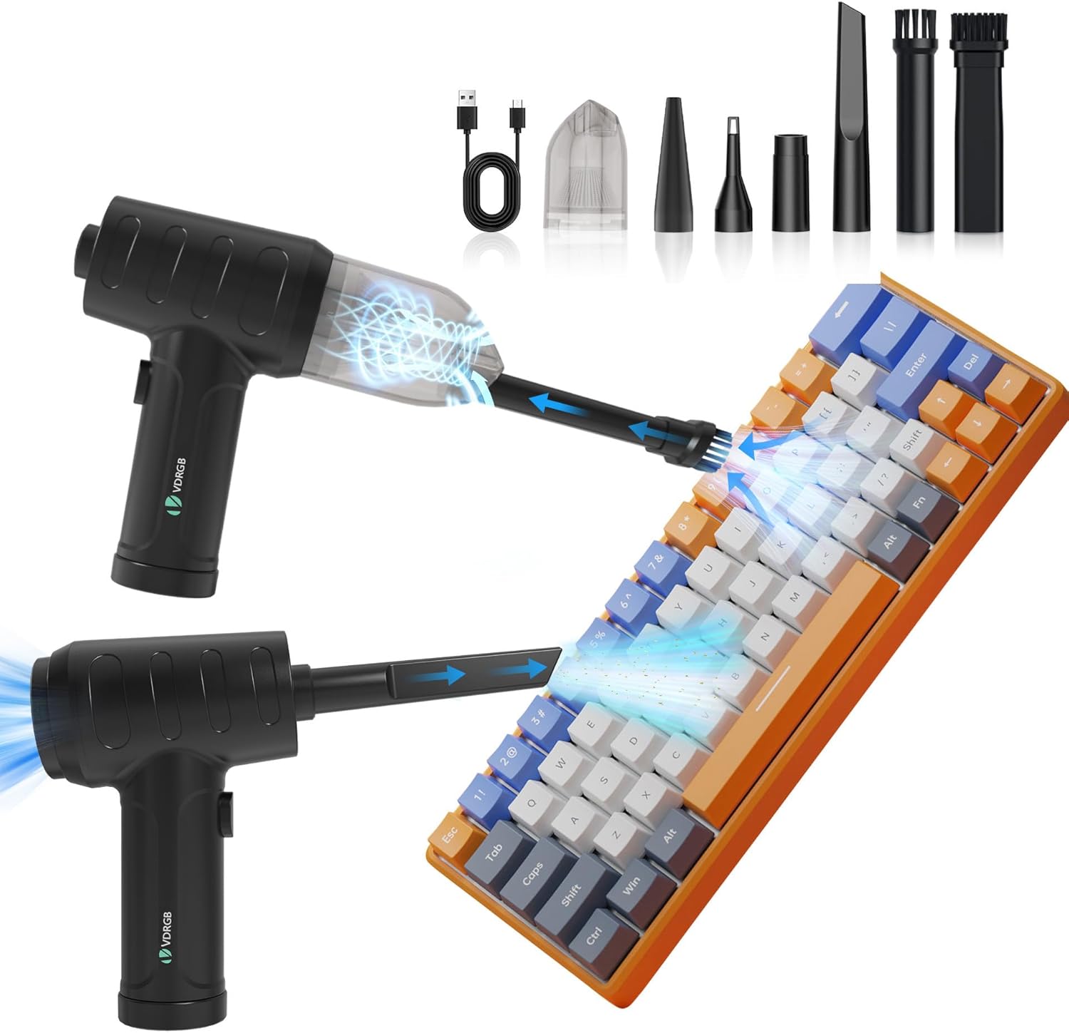 🌀 Soplador de Aire para PC / Aspiradora Inalámbrica Portátil – Limpieza para Carro, Oficina🍃