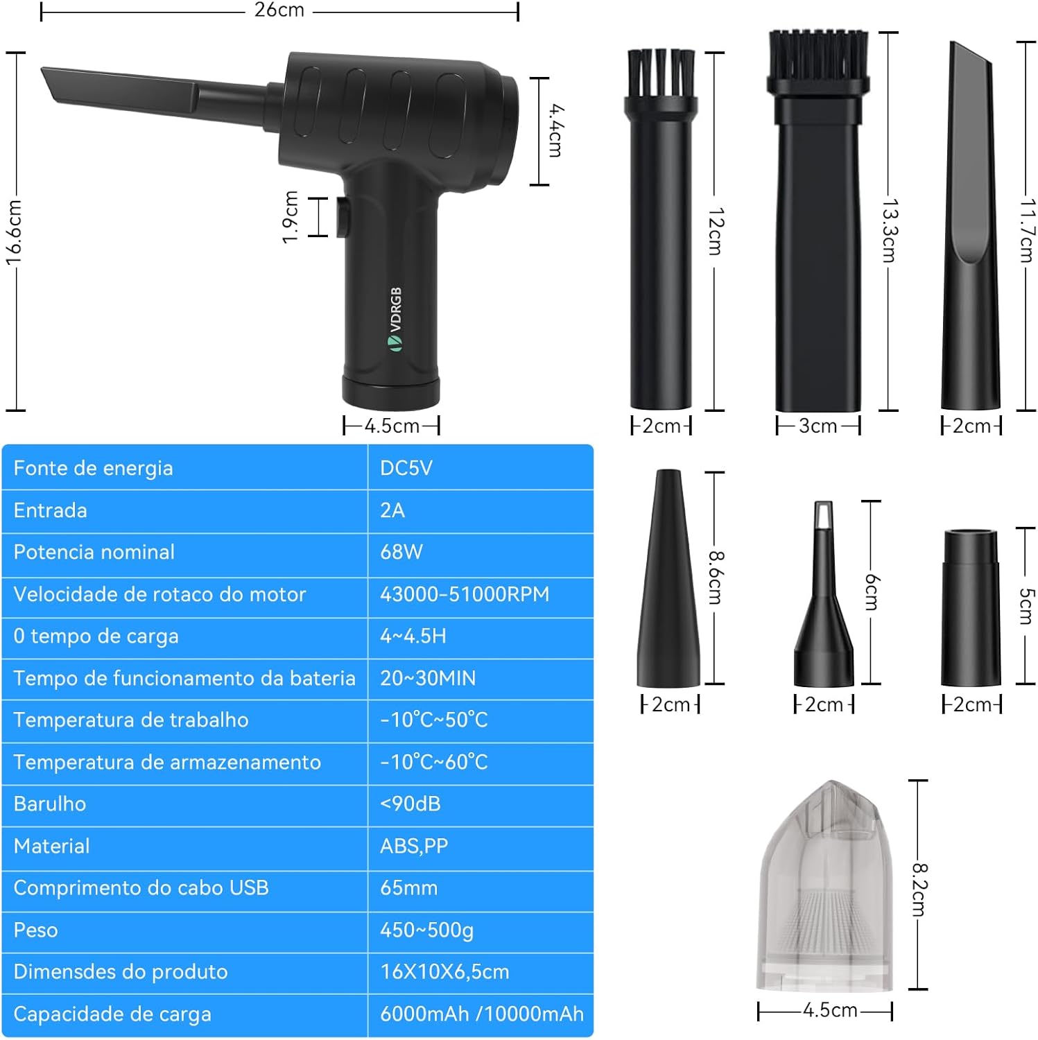 🌀 Soplador de Aire para PC / Aspiradora Inalámbrica Portátil – Limpieza para Carro, Oficina🍃